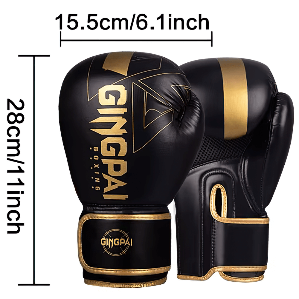 Durable PU Leather Boxing Gloves for Training SF2685 with enhanced wrist support, secure wrist straps, and breathable mesh.